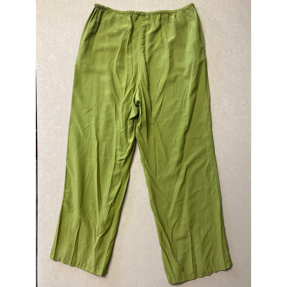 HM Womens Lime Green Wide Leg Relaxed Drawstring Pants Size M 11579227